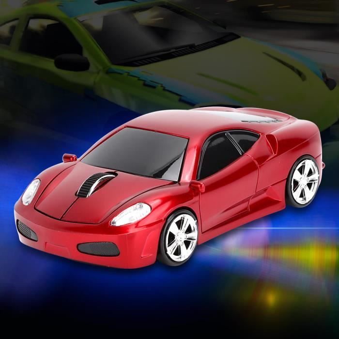Souris sans fil – Ferrari – Modèle de voiture – 1200DPI – Ergonomique – Portée 10m