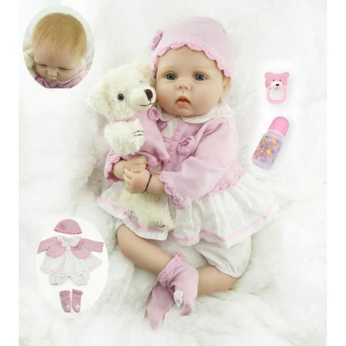 Hoomai Beau 55 Cm 22 Inch Bebe Poupee Reborn Fille En Silicone Vinyl Realiste Vrai Bebe Baby Doll Poupon En Blond Magnetisme Joue Cdiscount Jeux Jouets