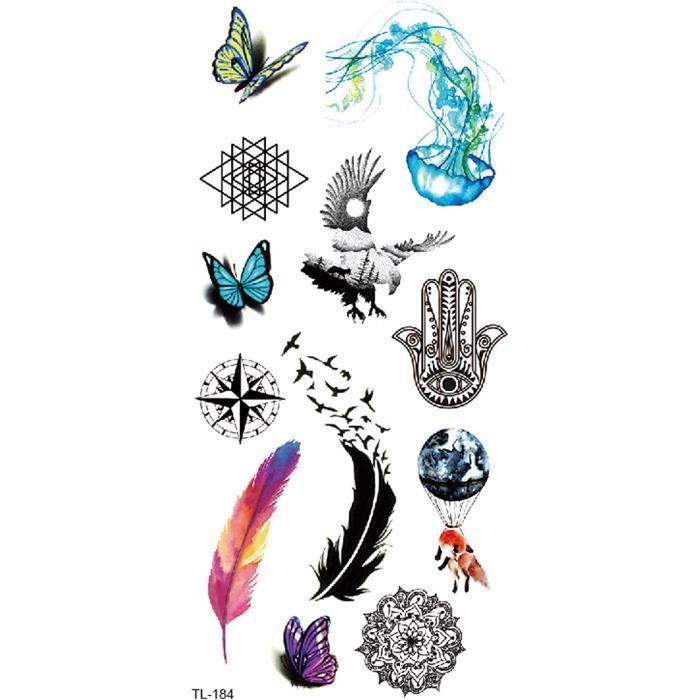 Tatouage Temporaire Stylo Tatouage Cadeau ado Fille avec 15 Stylos