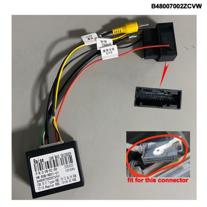 B48007002ZCVW - Câble adaptateur autoradio ISO 16 broches, adaptateur quadlock pour VOLKSWAGEN VW FORD KIA TO
