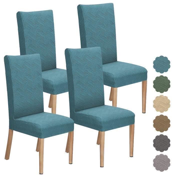 4PCS Housse de Chaise Extensible Amovible Lavable Moderne Couverture de Chaise pour Hôtel Restaurant