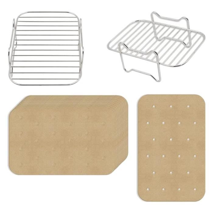 Protection Anti-éclaboussures Pour Friteuse à Air Ninja Foodi - Acier Inoxydable 21,5x21,5 Cm, Compatible AG300/AG400