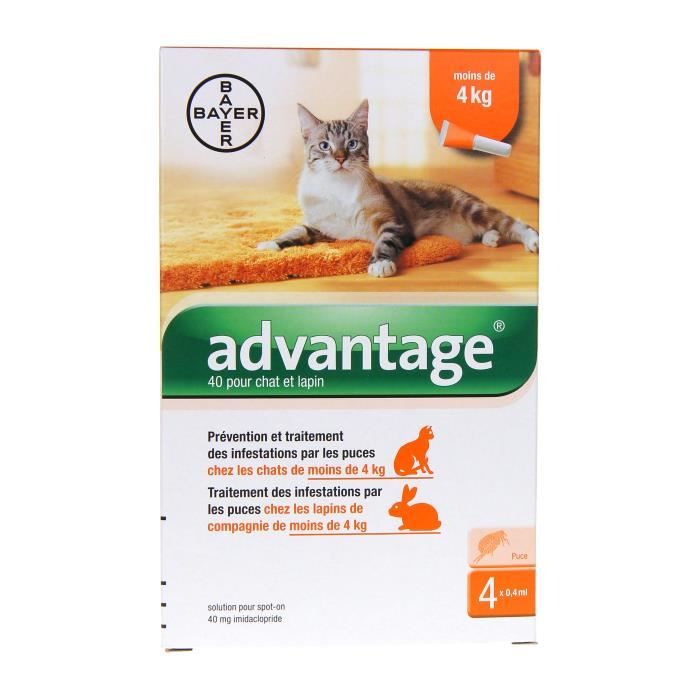 Advantage Chat De Moins De 4 Kg Cdiscount Animalerie