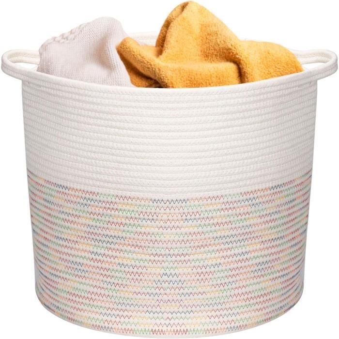Panier Rangement Lion 23L - Pour Jouets, Linge, Couches, Animaux - Coton Doux, Poignées, Lavable - 28x17x14 Cm