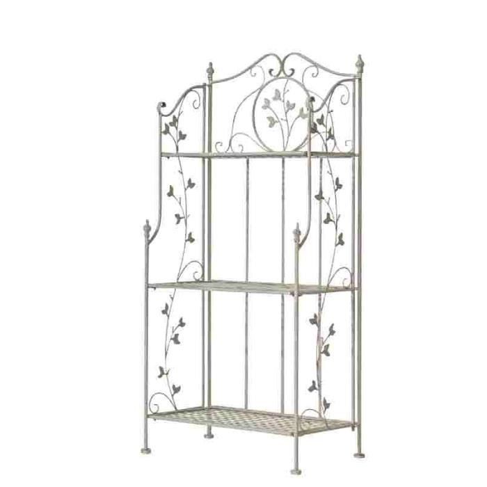 /Étag/ère de D/écoration Hauteur Totale 118 cm CLP /Étag/ère en Fer Reus Stable et Robuste /Étag/ère de Rangement Pliable avec 3 Niveaux Couleur: Noir