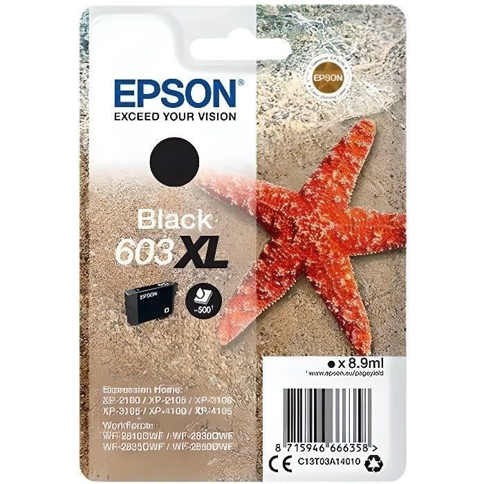 Cartouche dencre EPSON 603 XL Noir - Etoile de mer (C13T03A14010) - Faible coût et fiabilité