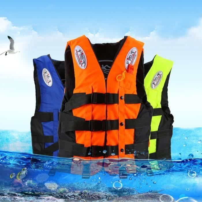 N213378 Gilet de sauvetage natation nautique Kayak Bateau Voile Veste de sauvetage Securite Aide de natation enfant adulte Bleu Cdiscount