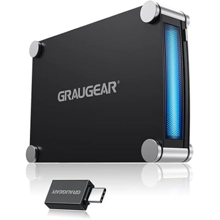 Boîtier externe - GRAUGEAR - 525 SATA - USB 3.0 - eSATA - Aluminium - Adaptateur USB-C
