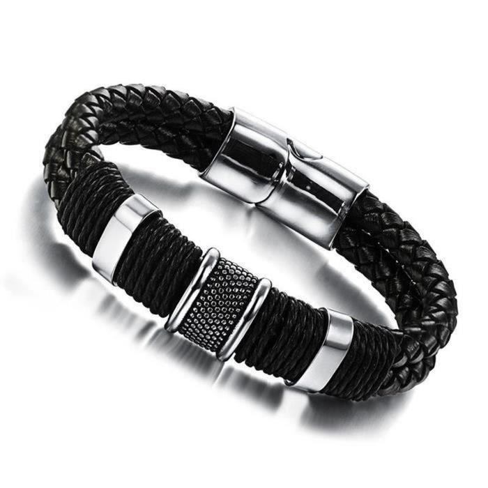 Bracelet hoe cuir noir réglable : les eilleurs de 2020 sont sur