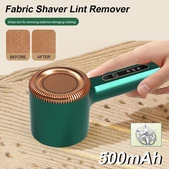 Rasoir anti-bouloche - MOOHOP - Électrique - 3 niveaux - Léger & portable - Vert/Blanc