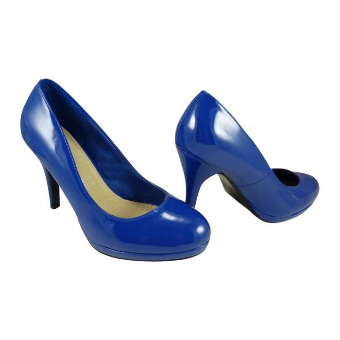 escarpin vernis bleu