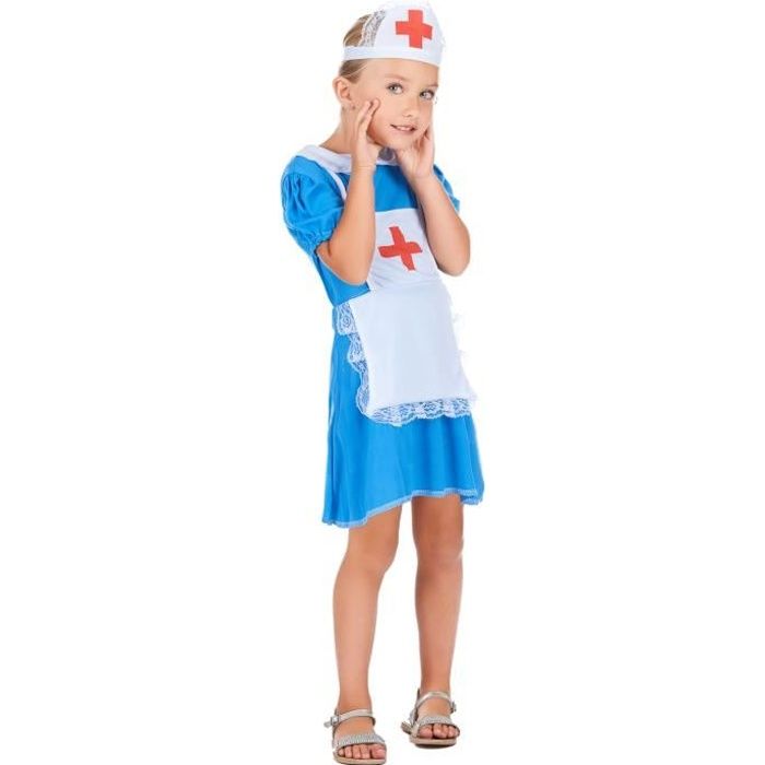 Déguisement infirmière fille - XS 3-4 ans - Multicolore - Noir - Uniforme