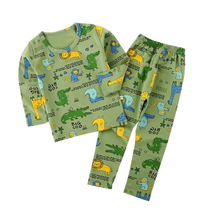 Pyjama Enfant Fille Bébé Nouveau-né Tout-Petit - Ensemble 2 Pièces Manches Longues Dessin Animé Hiver