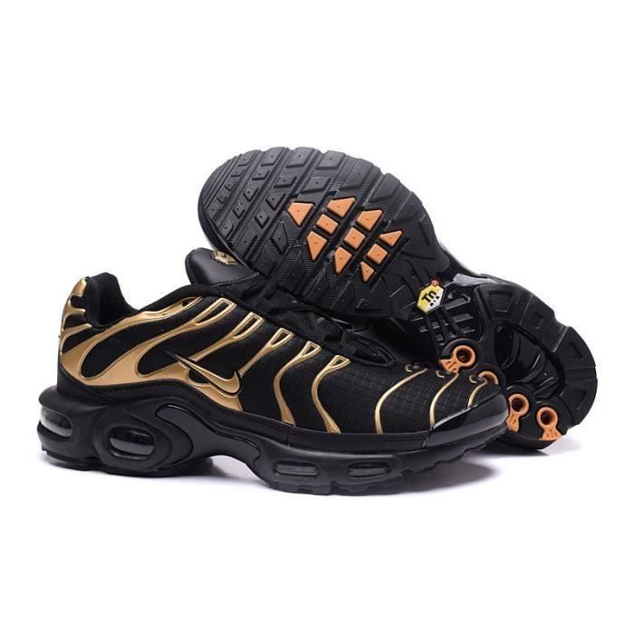 Basket Nike Air Max TN TXT Chaussures Femme Entraînement Noir Or Or noir -  Cdiscount Chaussures