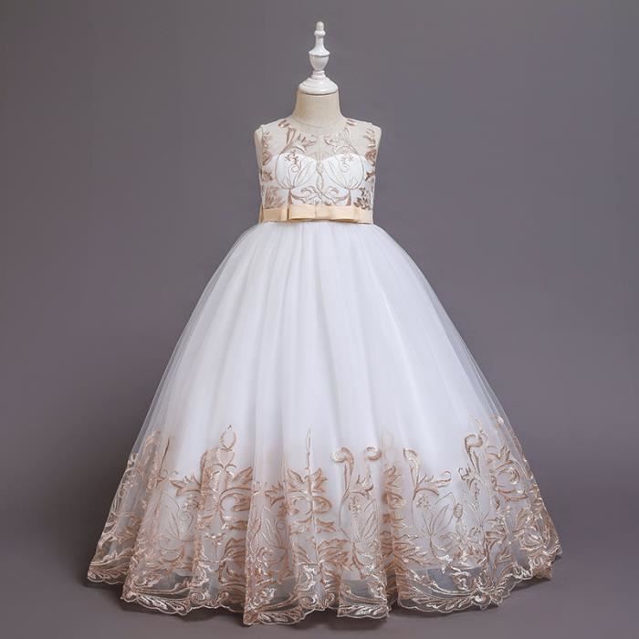 Robe Tutu de Princesse en Dentelle pour Fille Rose Rose
