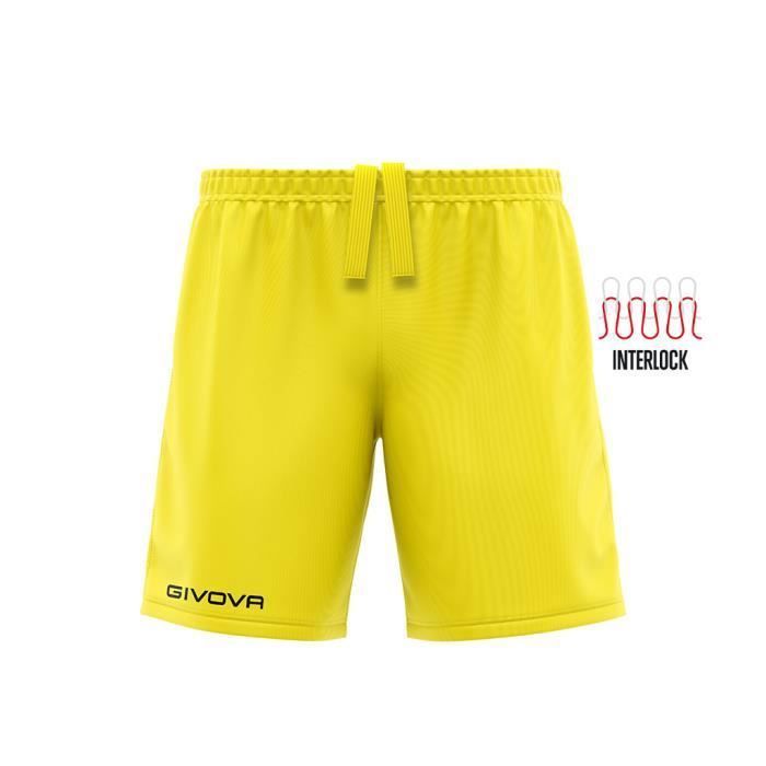 Short - GIVOVA - Capo Interlock - Jaune - Interlock 100% polyester - Respirant