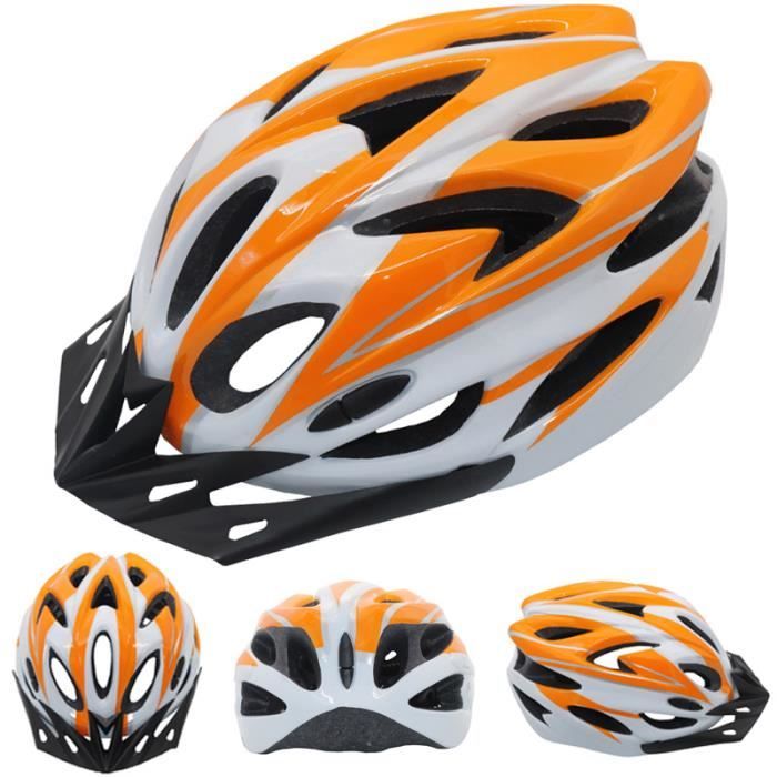 Casque de v lo Casque de cyclisme confortable l ger ajour ventil r glable pour adultes hommes et orange white 54 62CM