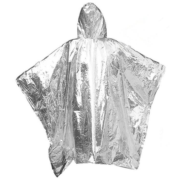 Okalabandee Poncho De Survie D'urgence, Poncho Pluie Imperméable Avec Capuche, équipement D'urgence De Plein Air, Imperméable, Coupe-Vent, Portable, Pour Camping, Randonnée, Extérieur