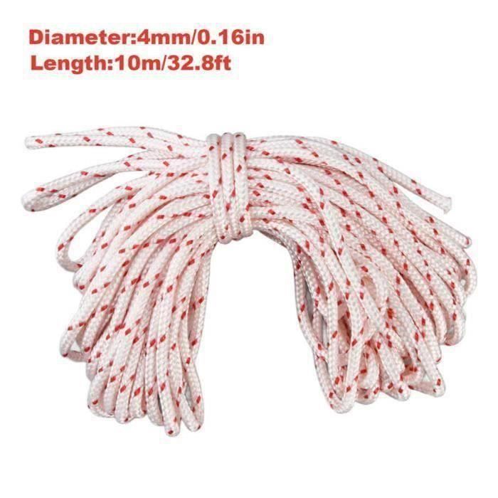 Corde De Démarrage 10m 4mm Pour Tondeuse à Gazon - Kit Robuste Avec 4 Poignées, Remplacement Idéal Pour Tronçonneuse Et Débroussailleuse