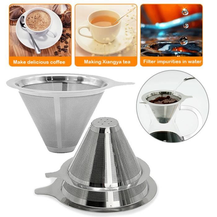 1 x Réutilisable treillis en acier inoxydable Filtre à café verser sur cône Goutteur équipement