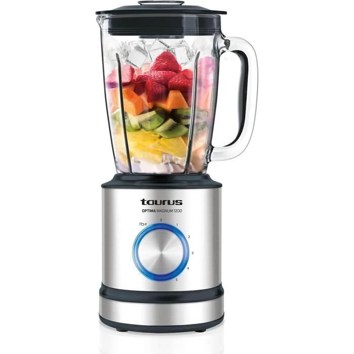 Blender Mixeur BLACK+DECKER 1200W - Bol En Verre 1.5L, 6 Lames Inox, Programmes Glace Et Smoothie