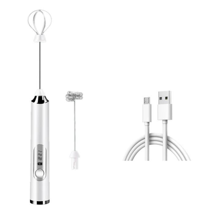 Batteur à Oeufs Mousseur à Lait Mélangeur Électrique Pratique Café Mousseur à Lait Détachable Mélangeur Polyvalent Rechargeable Chargement USB Détachable Couleur Bois