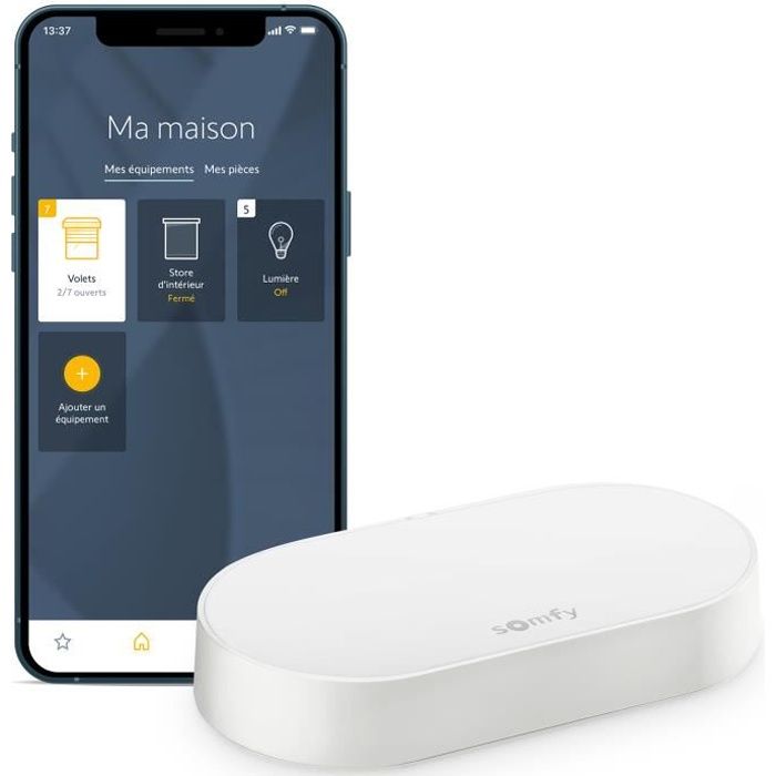 Somfy 1870755 - Kit de connectivité | Box de contrôle à distance par application des moteurs et éclairages Somfy