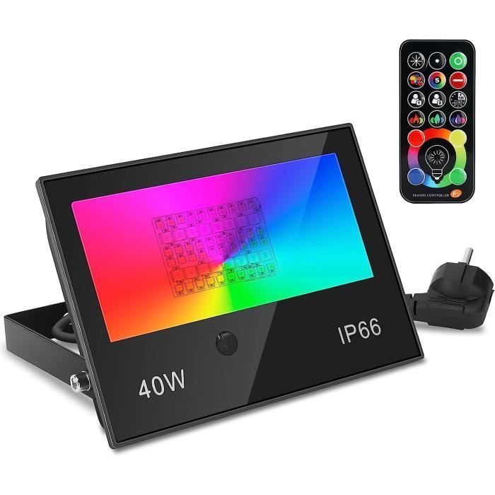 Projecteur LED Extérieur RGB Dimmable 10-100W - IP66 - Télécommande - Changement De Couleur