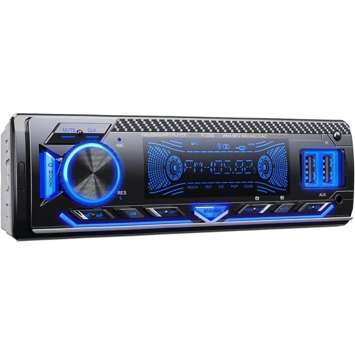 Autoradio DAZZMO 1 DIN Con Bluetooth, Vivavoce, RDS, 4x65W, 2 Porte USB E 7 Colori LED – Per Auto Con FM/AUX/TF