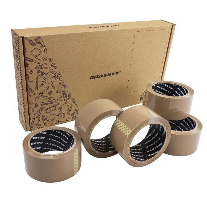 Lot De 6 Rouleaux Ruban D'Emballage Marron 50 Mm X 66 M - Adhésif Résistant Pour Déménagement Et Colis