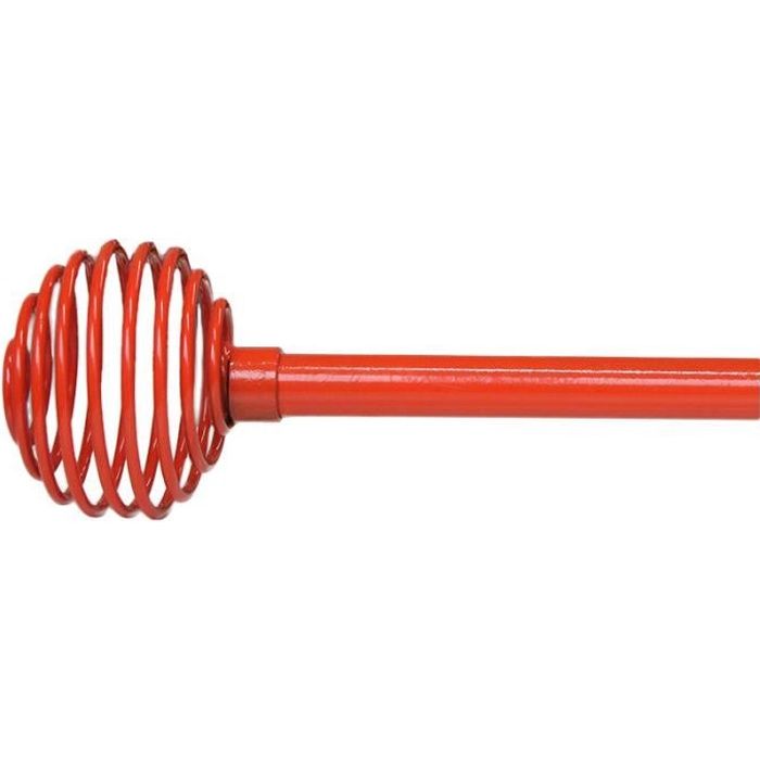 Tringle OLGA extensible avec fixations et anneaux (de 120 à 235cm) Orange Grand