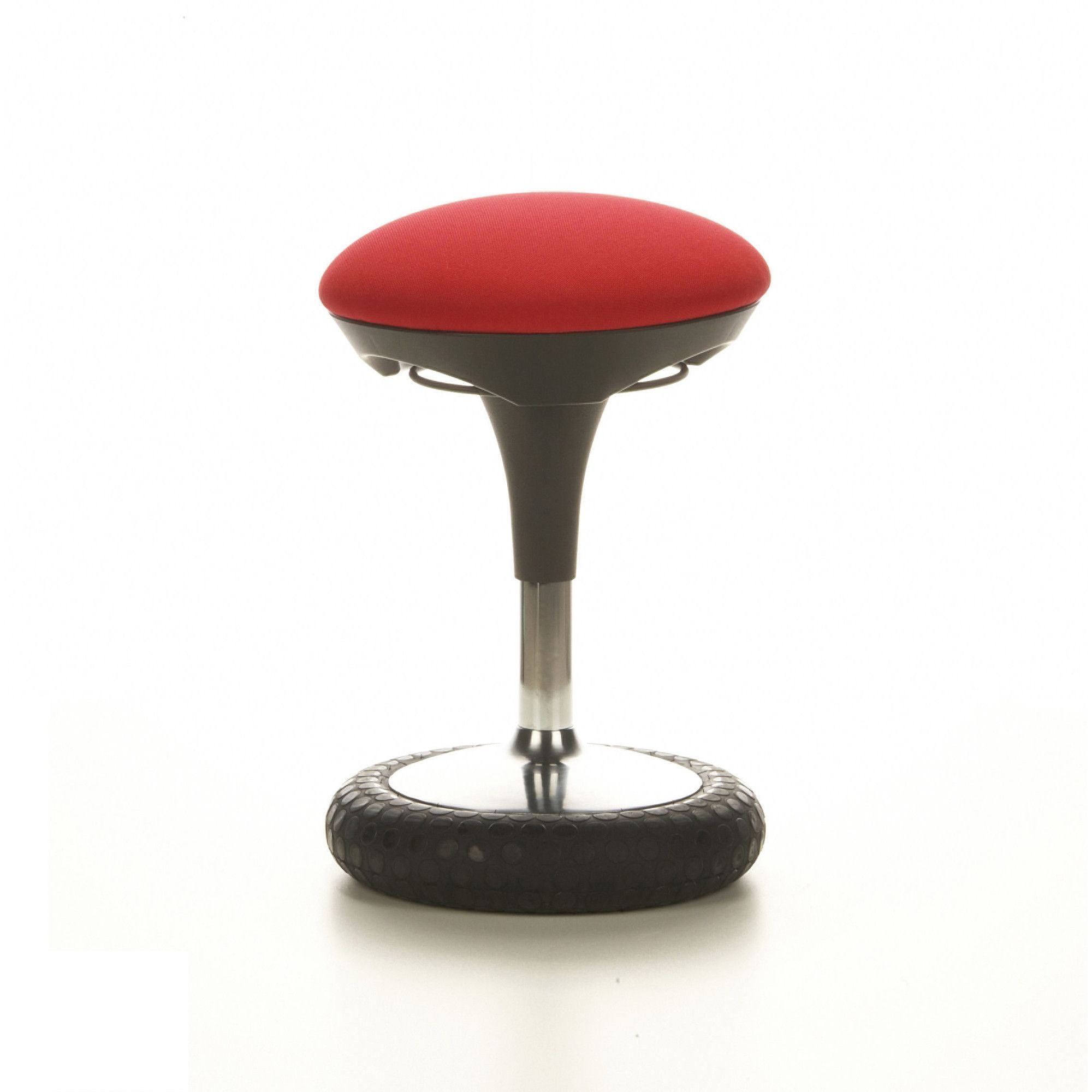 Tabouret ergonomique - TOPSTAR - SITNESS 20 - Tissu rouge - Hauteur réglable 42–55 cm - Piètement métal chromé Tabouret ergonomique - TOPSTAR - SITNESS 20 - Tissu rouge - Hauteur réglable 42–55 cm - Piètement métal chromé