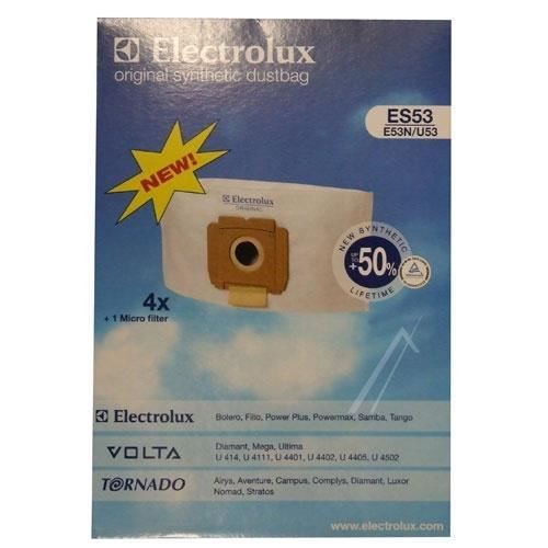 Kit de sacs - TORNADO - Aspirateur Electrolux - 4 sacs - Micro filtre - Mixte - Tornado