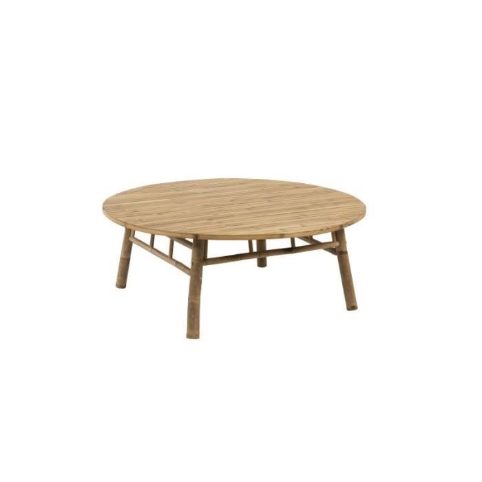 Table basse ronde d'extérieur Bambou naturel - LIVIA - L 120 x l 120 x H 46