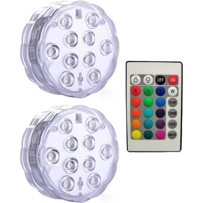 Lampe Piscine Submersible LED RGB IP68 - Contrôle APP Et Télécommande - 6V, 16 Millions De Couleurs - Pour Fontaine, étang - 8