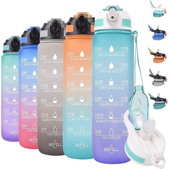 Gourde Anti-Fuite 450 Ml - Résistante Aux Taches, Matière PC+PP - Idéale Sport, Randonnée, École - Sans BPA