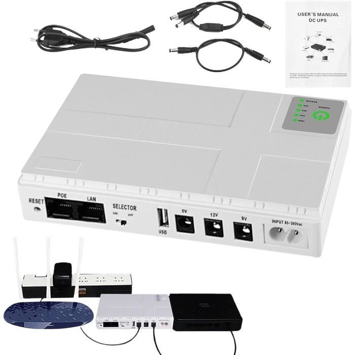 Batterie UPS De Secours Plyisty – Pour Routeur, Box, Modem, Switch, Caméra IP