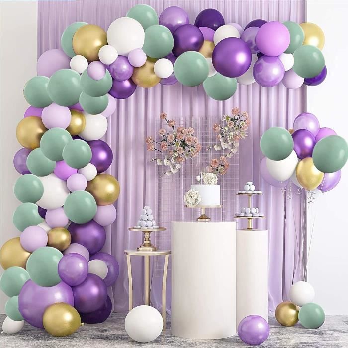 Unisun Kit Arche Ballons 137 Pièces | Thème Boho Vert Sauge/Doré | Pour Baby Shower, Mariage, Anniversaire