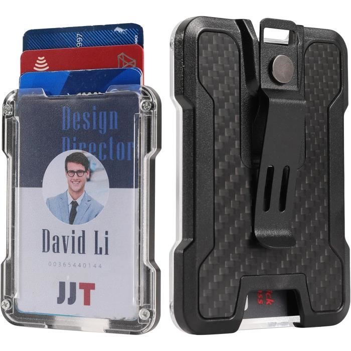 1TG Tactical Porte-Cartes Fibre De Carbone - Porte-Carte RFID 1 à 15 Cartes, Minimaliste Avec Pince à Billets