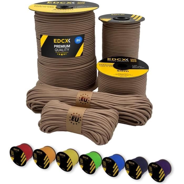 Cuerda Paracord De Nylon 4mm - 48m (4x12m) Resistente Hasta 280kg | Supervivencia, Camping Y Manualidades