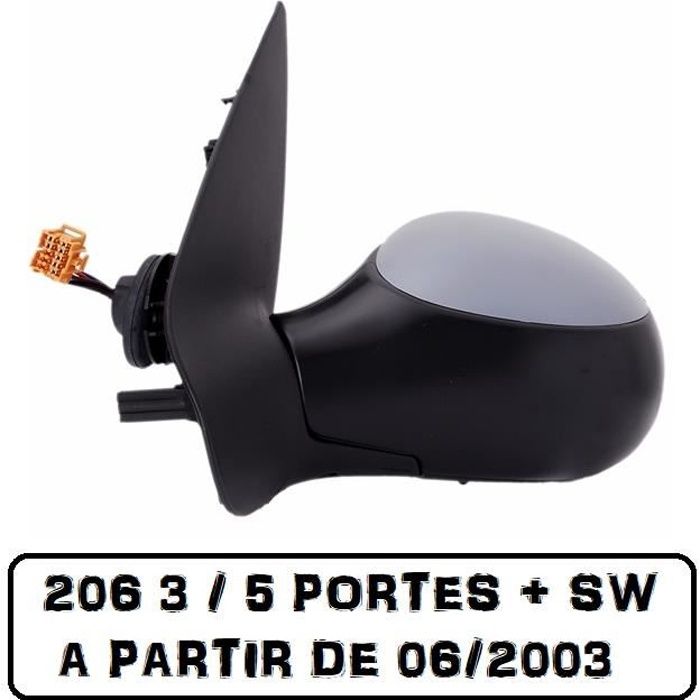 RETROVISEUR PEUGEOT 206 GAUCHE CONDUCTEUR ELECTRIQUE / DEGIVRANT / COQUE