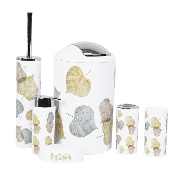 Lot De 6 Accessoires De Salle De Bain En Céramique – Gris Mélarose