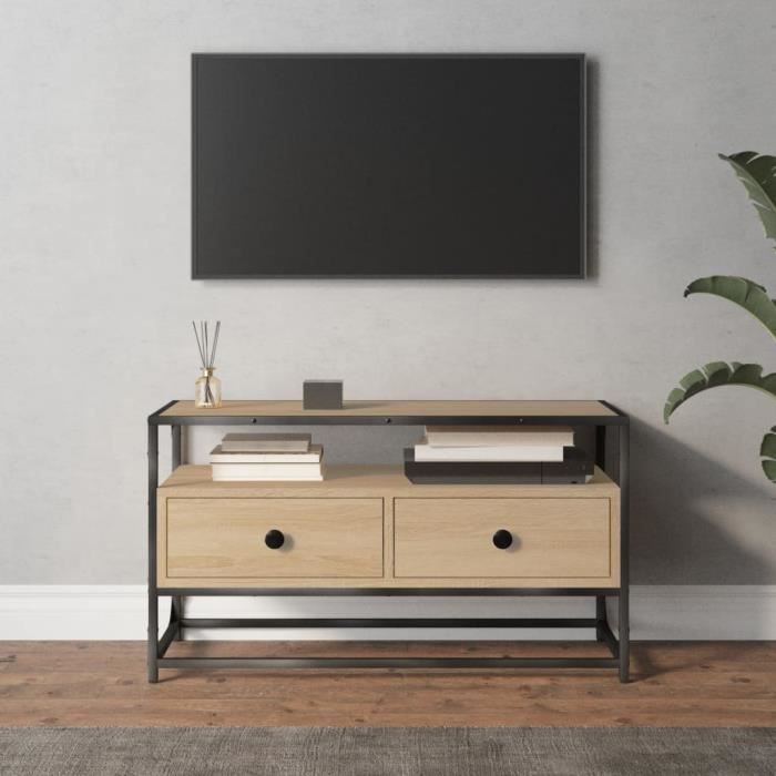 Meuble Bas De Cuisine Lyon - Chêne Sonoma - 40x46x81.5 Cm - Bois D'Ingénierie - Pieds Réglables - Rangement Pratique - 7