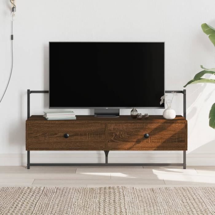 vidaXL Meuble TV mural chêne marron 1005x30x51 cm bois dingénierie 833462