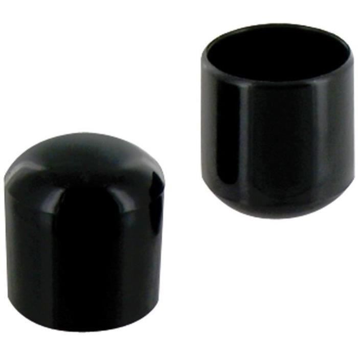 VYNEX - Embout enveloppant plastique noir d.22mm blister de 4