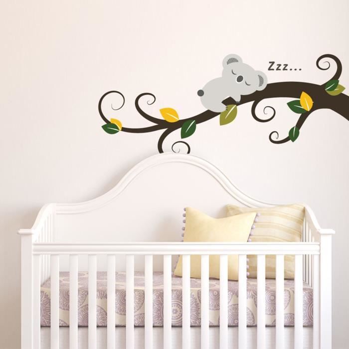 Walplus Enfants Decoration Sticker Sleeping Koala Sur Une Branche D Arbre Cdiscount Maison