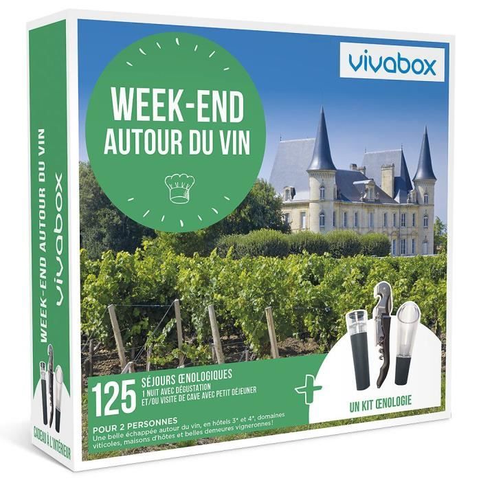 Vivabox - Coffret Cadeau - Gastronomie - Week-End Autour du Vin - 1 Nuit avec Dégustation Et-ou Visite De Cave Et Petit Déjeuner