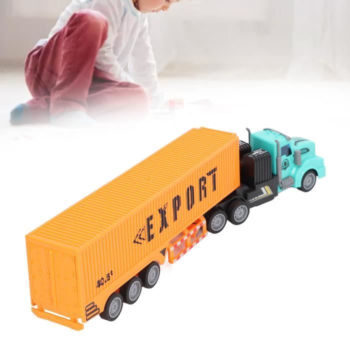 Camion Semi-remorque RC Avec Conteneur Alliage, Portes Ouvrantes, Musique, 2 Vitesses, Pour Enfant