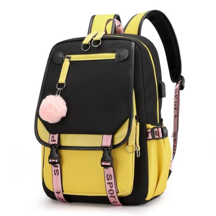 Sac à Dos En Toile Avec Port USB - Pour école Ou Ado - Neuf Avec étiquettes - Unisexe