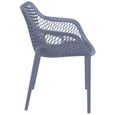 Chaise de jardin / terrasse 'SISTER' grise foncée en matière plastique-1